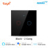Tuya WiFi 2 Gang Smart Touch Switch Black Color (Latest Edition)